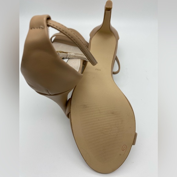 Steve Madden Stecy Nude Tan Beige Strappy Heels Size 10M - Picture 7 of 16